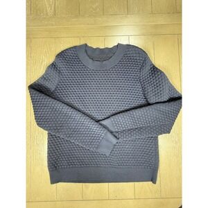 COS Sweater Mens M Navy Blue Textured Bubble Knit Crew Neck Long Sleeve